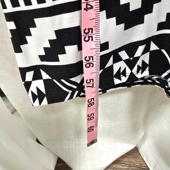 2/$30 ICE Black & White Aztec Print Liquid Knit Womens‎ Dress Size XL Long Maxi - Picture 4 of 11